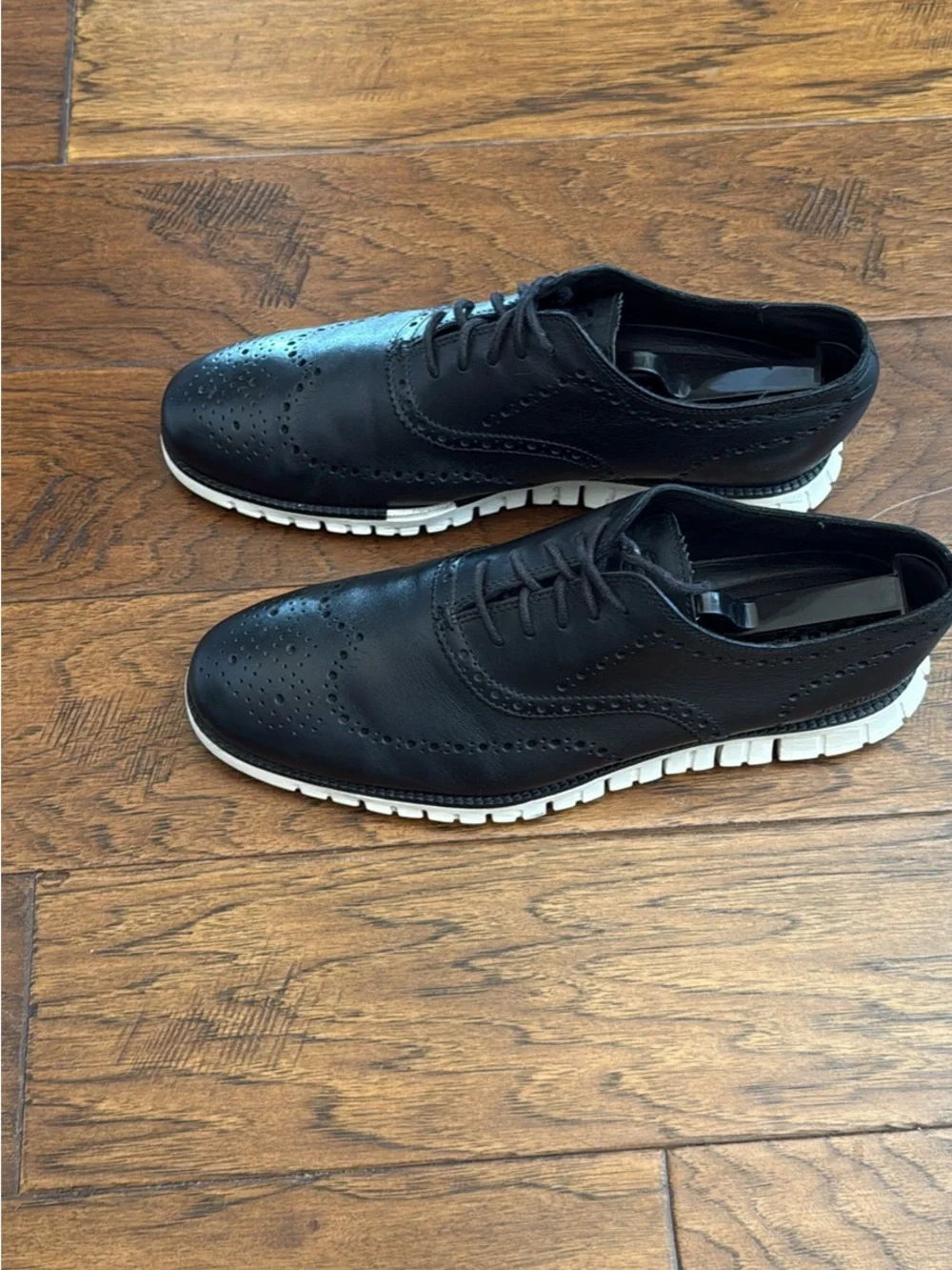 Cole Haan Black Leather Wingtip Oxford Shoes - Men